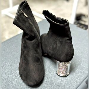 Boohoo Glitter heel booties. UK size 8 (US 10)